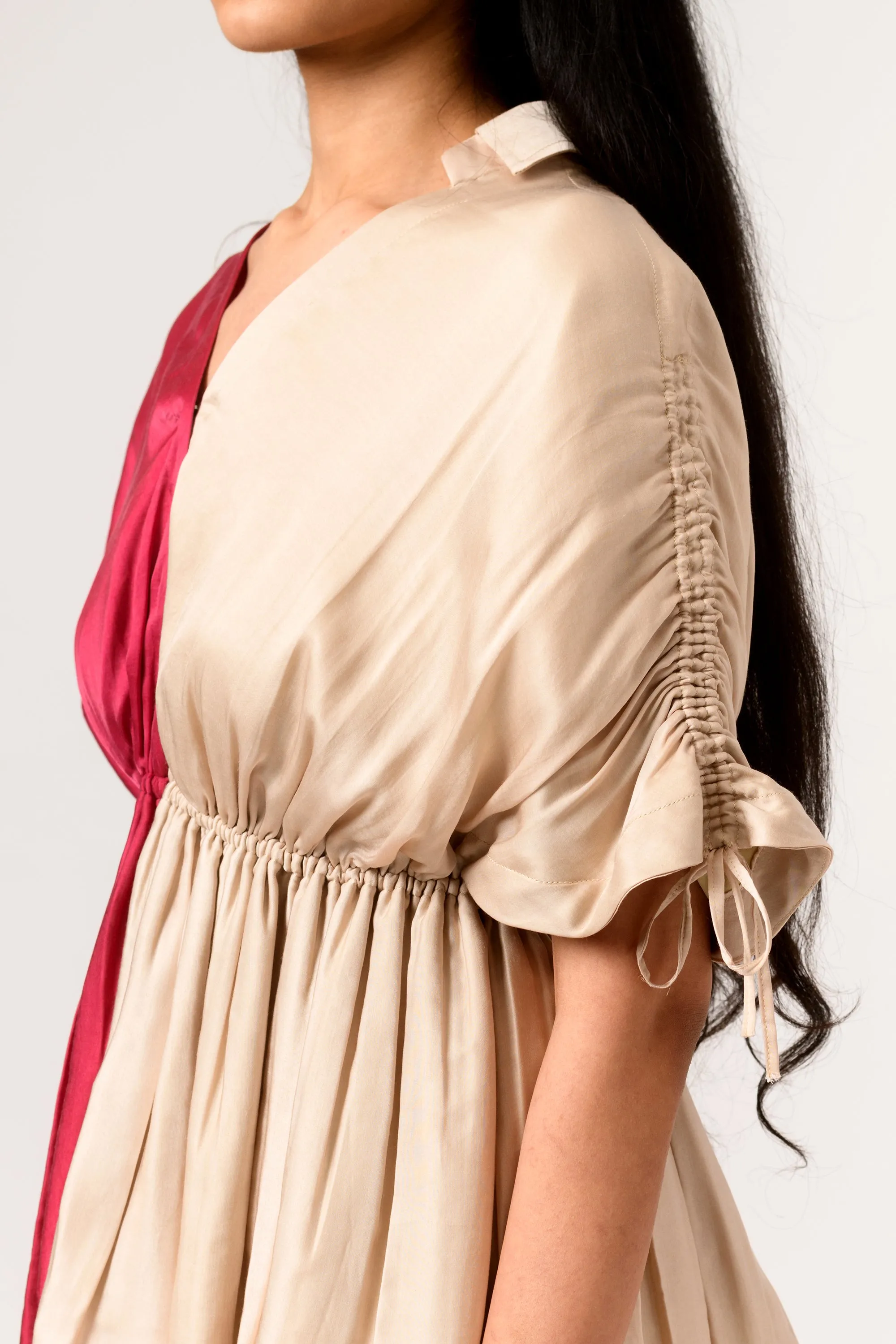 Wine Ecru Half Co-ord Set