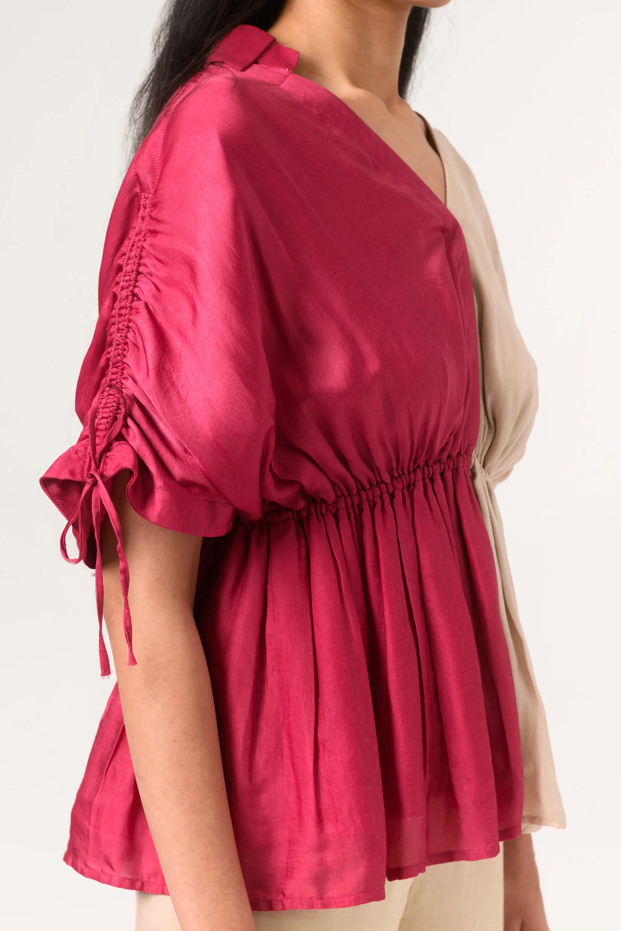 Wine Ecru Half Co-ord Set