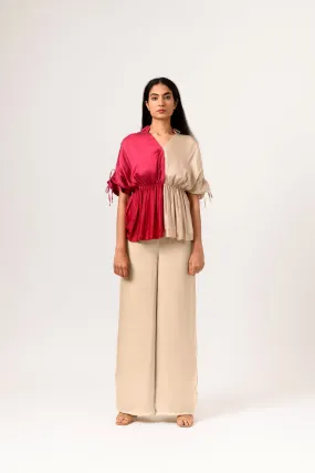 Wine Ecru Half Co-ord Set