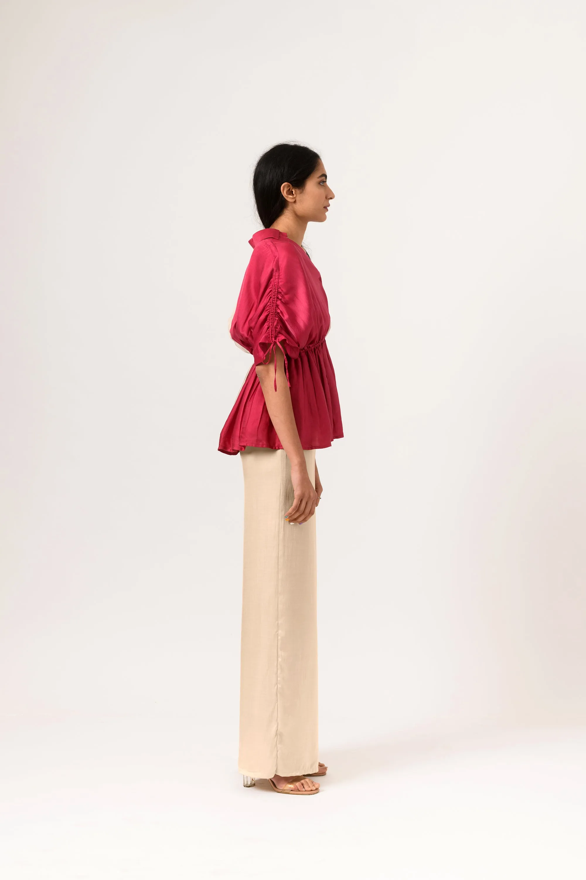 Wine Ecru Half Co-ord Set
