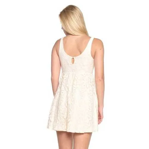 Women's Empire Waist Allover Lace Dress