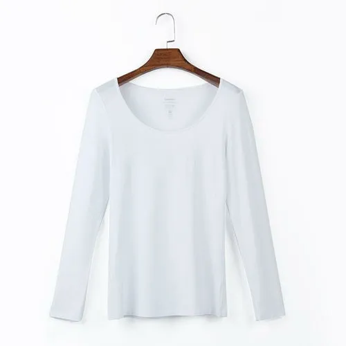 Womens Scoop Neck Long Sleeve Tee Tops Cotton T-Shirts Blouses
